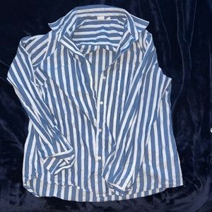 Striped long sleeve button up